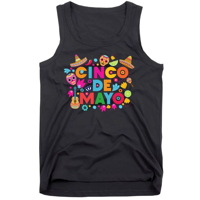 Cinco De Mayo Colorful Celebration Fiesta Tank Top