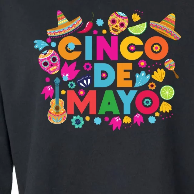 Cinco De Mayo Colorful Celebration Fiesta Cropped Pullover Crew