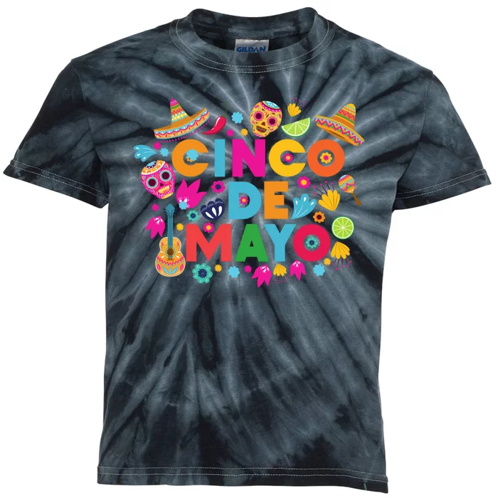 Cinco De Mayo Colorful Celebration Fiesta Kids Tie-Dye T-Shirt