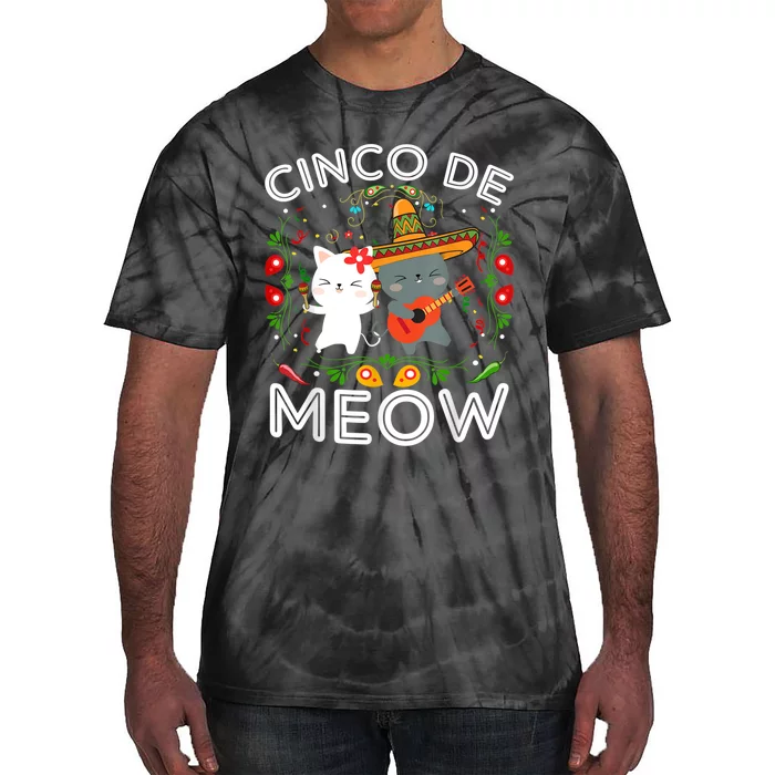 Cinco De Meow Mexican Kawaii Cat Kitten Tie-Dye T-Shirt