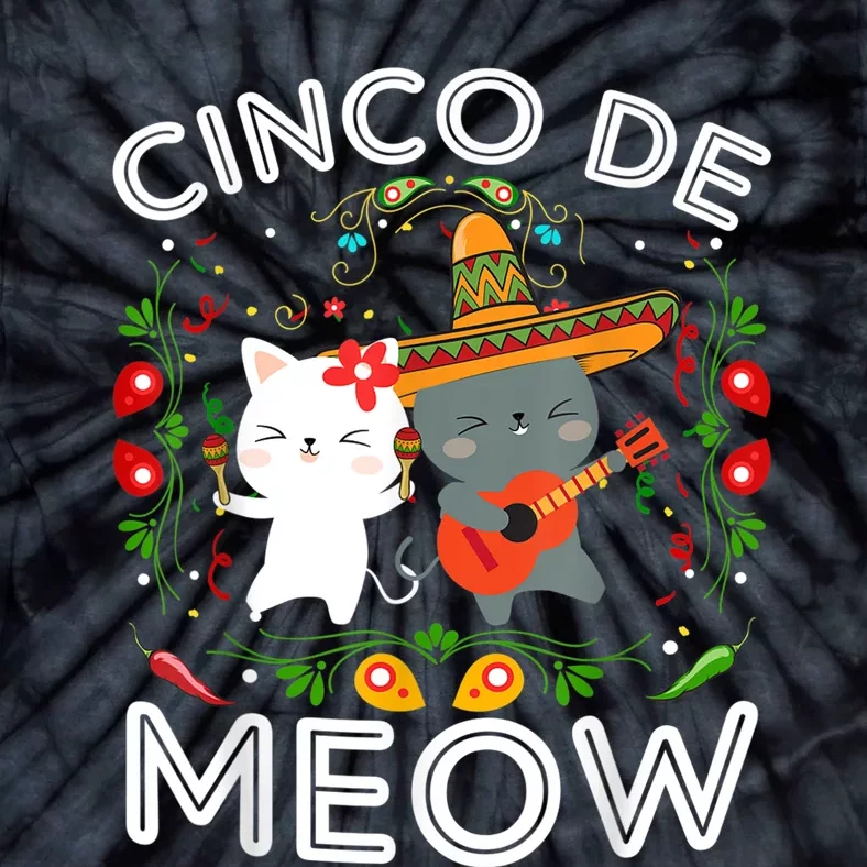 Cinco De Meow Mexican Kawaii Cat Kitten Tie-Dye T-Shirt