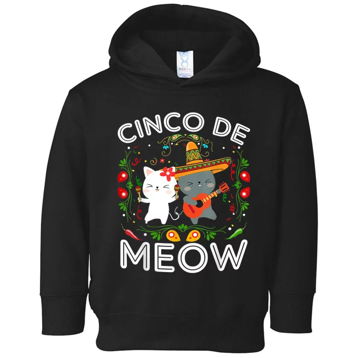 Cinco De Meow Mexican Kawaii Cat Kitten Toddler Hoodie