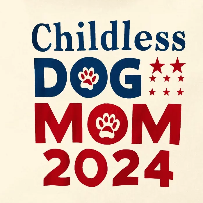 Childless Dog Mom Dog Lady Voting Patriotic Dog Paw Zip Tote Bag