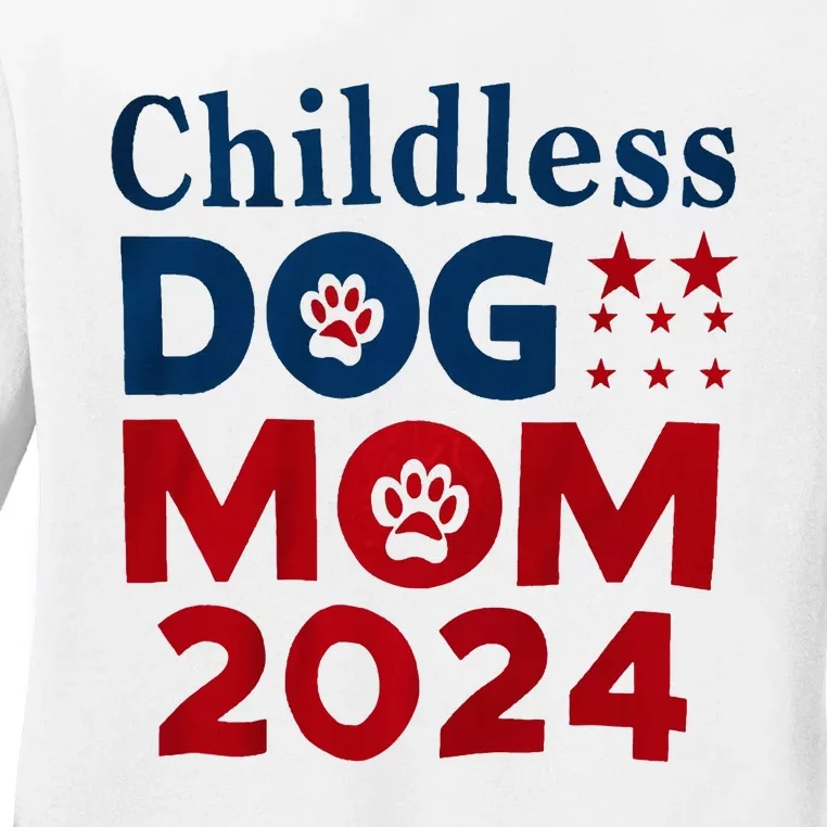 Childless Dog Mom Dog Lady Voting Patriotic Dog Paw Ladies Long Sleeve Shirt