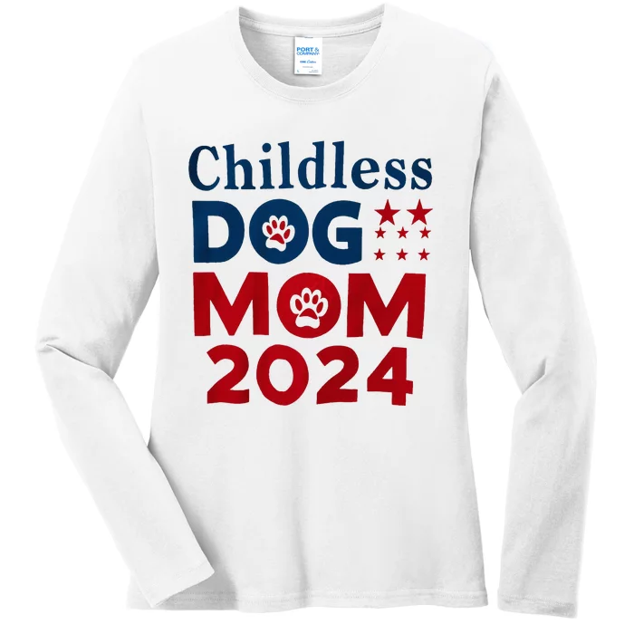 Childless Dog Mom Dog Lady Voting Patriotic Dog Paw Ladies Long Sleeve Shirt