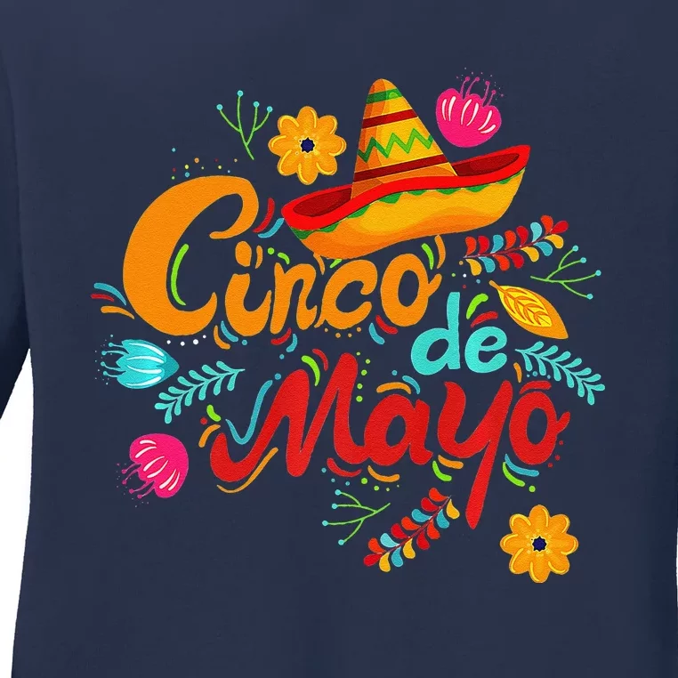 Cinco De Mayo Fiesta Surprise Camisa 5 De Mayo Viva Mexico Ladies Long Sleeve Shirt