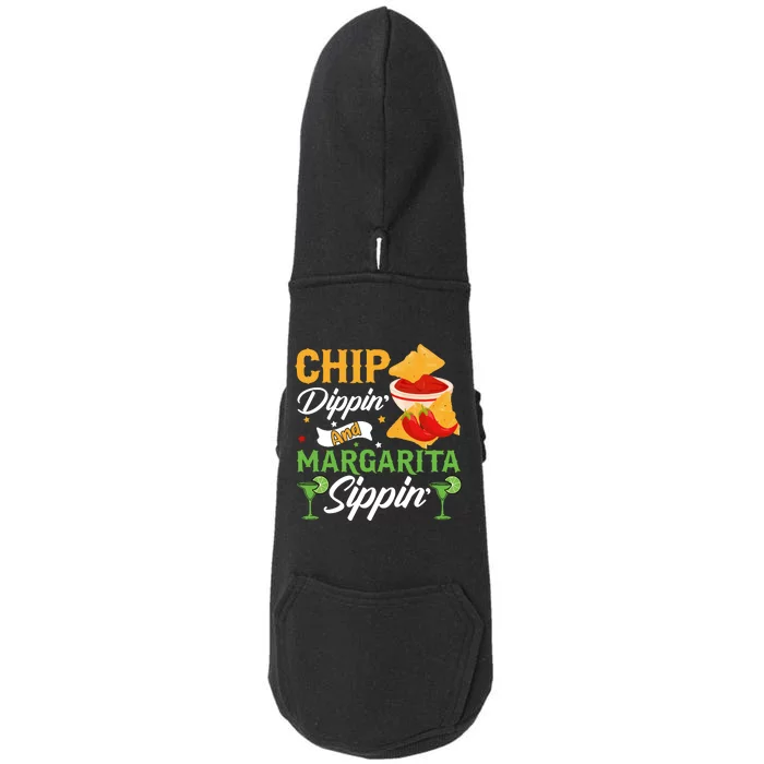 Cinco De Mayo Chip Dippin And Margarita Sippin Doggie 3-End Fleece Hoodie