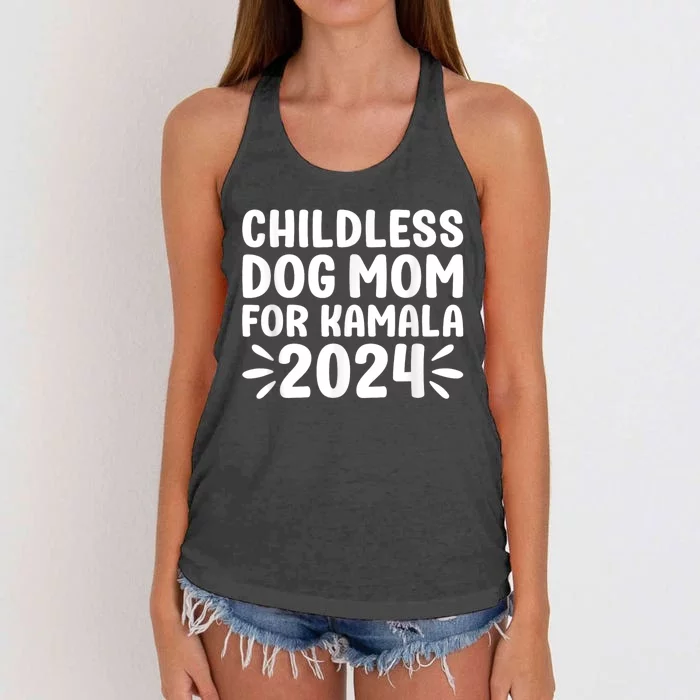 Childless Dog Mom For Kamala 2024 Women's Knotted Racerback Tank