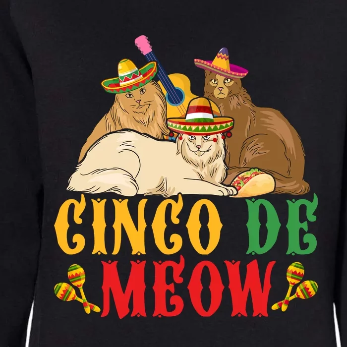 CINCO DE MEOW FUNNY CINCO DE MAYO Cat Womens California Wash Sweatshirt