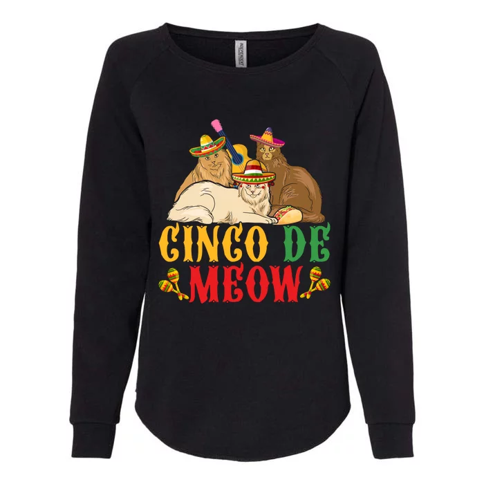 CINCO DE MEOW FUNNY CINCO DE MAYO Cat Womens California Wash Sweatshirt