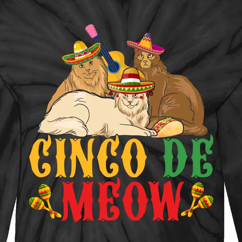 CINCO DE MEOW FUNNY CINCO DE MAYO Cat Tie-Dye Long Sleeve Shirt