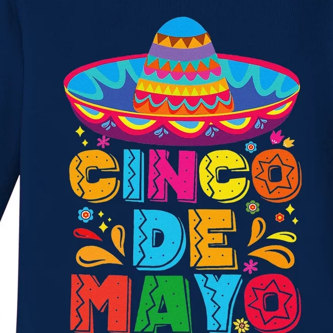 Cinco De Mayo Fiesta Surprise Camisa 5 De Mayo Baby Long Sleeve Bodysuit