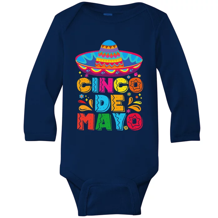 Cinco De Mayo Fiesta Surprise Camisa 5 De Mayo Baby Long Sleeve Bodysuit