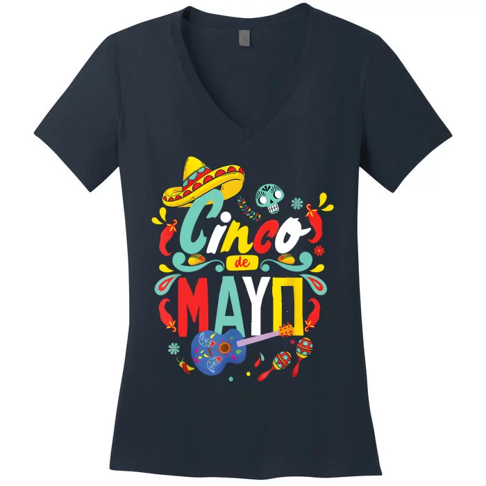 Cinco De Mayo Fiesta Surprise Camisa 5 De Mayo Viva Mexico Women's V-Neck T-Shirt