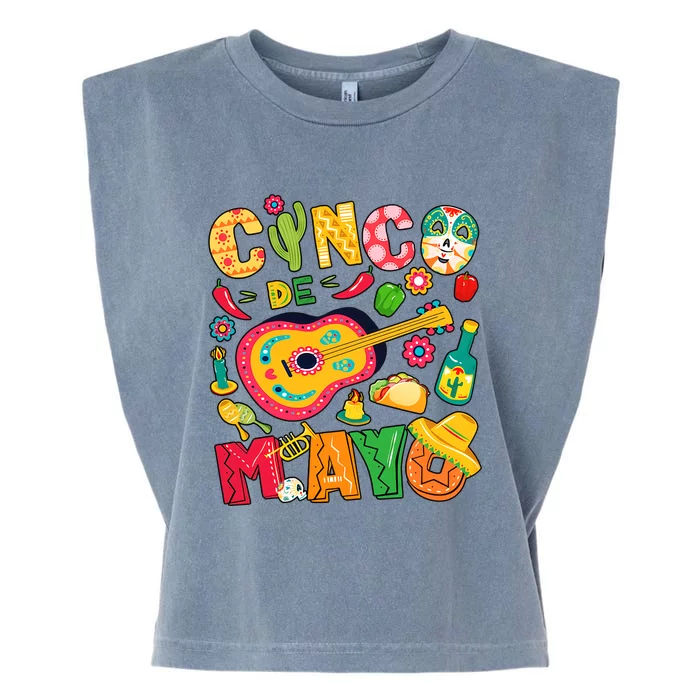 Cinco De Mayo Mexican Fiesta 5 De Mayo Mexican Festival Fiesta Party Garment-Dyed Women's Muscle Tee