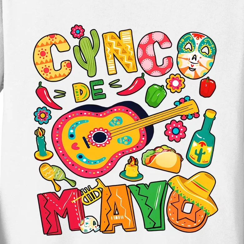 Cinco De Mayo Mexican Fiesta 5 De Mayo Mexican Festival Fiesta Party Kids Long Sleeve Shirt