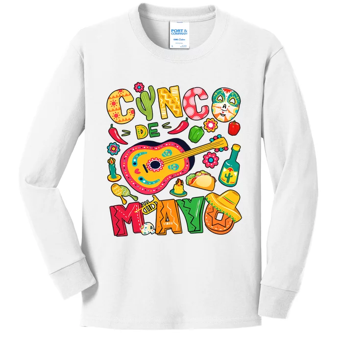 Cinco De Mayo Mexican Fiesta 5 De Mayo Mexican Festival Fiesta Party Kids Long Sleeve Shirt