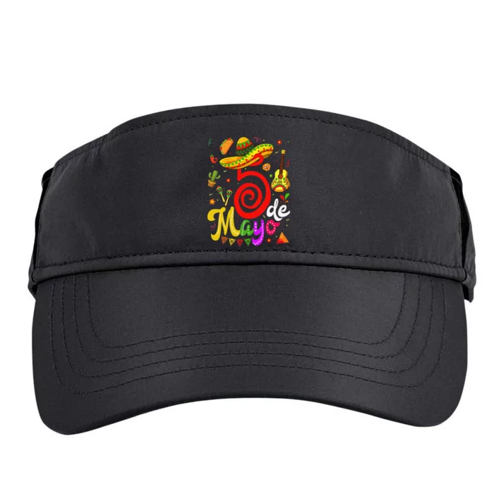 Cinco De Mayo Fiesta Surprise Camisa 5 De Mayo Viva Mexico Adult Drive Performance Visor