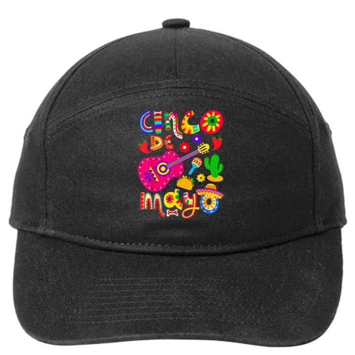 Cinco De Mayo Mexican Fiesta 5 De Mayo 7-Panel Snapback Hat