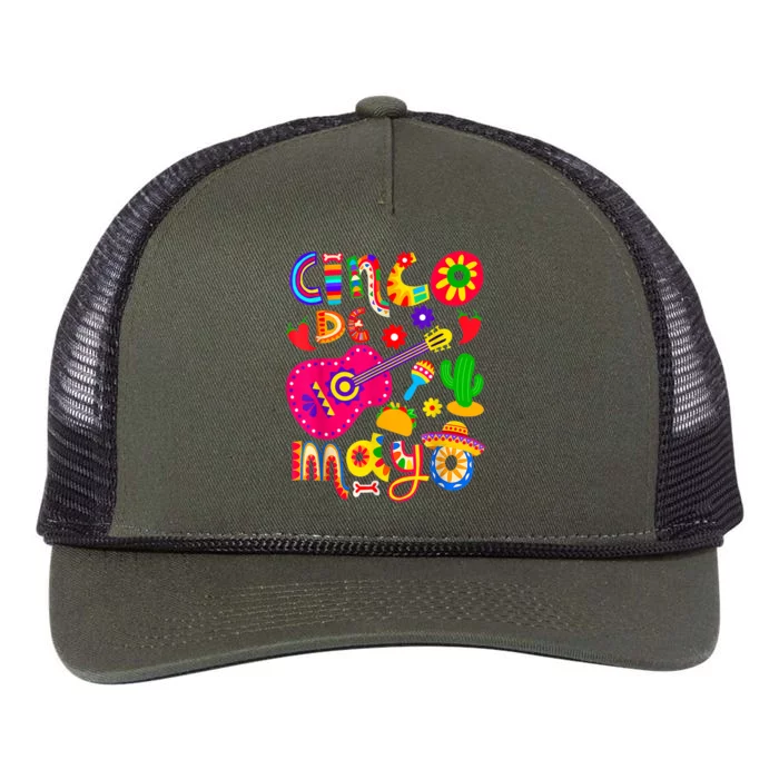 Cinco De Mayo Mexican Fiesta 5 De Mayo Retro Rope Trucker Hat Cap