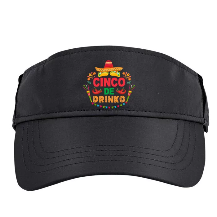 Cinco De Mayo Drinko De Mayo Mexican Fiesta Drinking Outfit Adult Drive Performance Visor