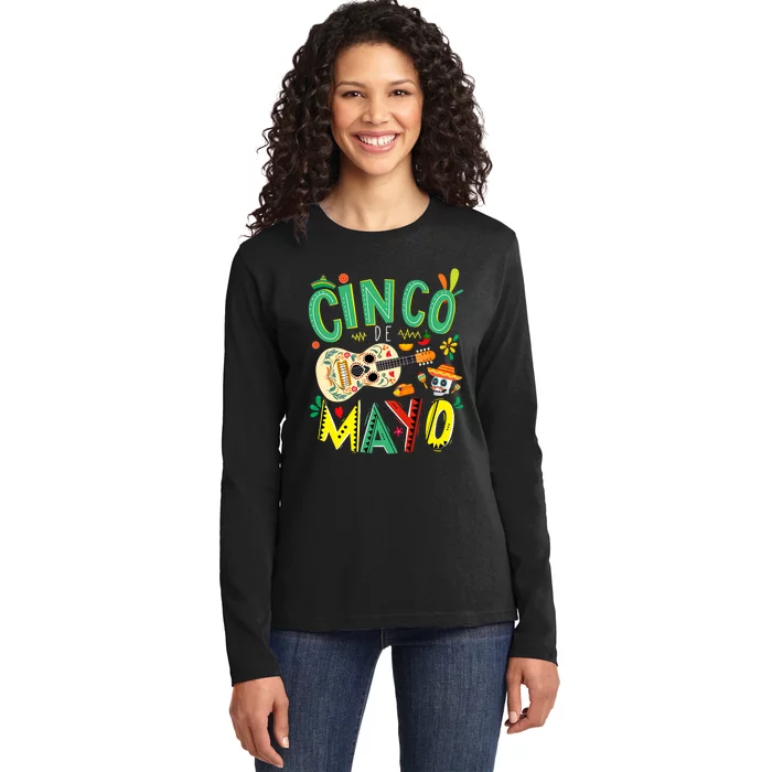 Cinco De Mayo Lets Fiesta Squad 5 De Mayo Mexican Fiesta Ladies Long Sleeve Shirt