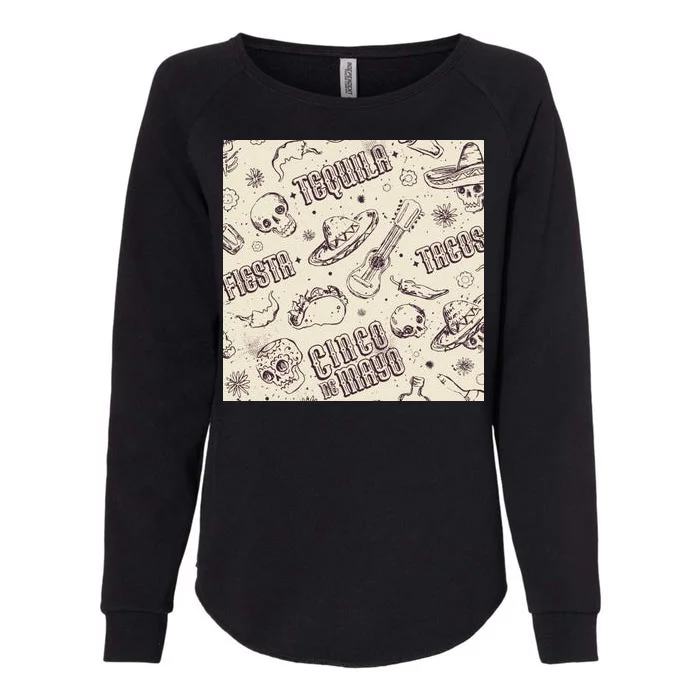 Cinco De Mayo Fiesta Pattern Womens California Wash Sweatshirt