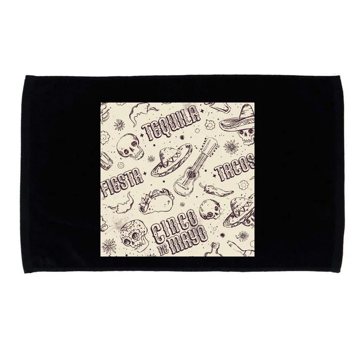 Cinco De Mayo Fiesta Pattern Microfiber Hand Towel