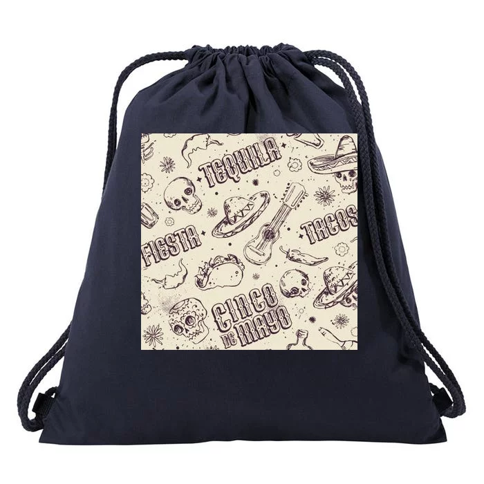 Cinco De Mayo Fiesta Pattern Drawstring Bag