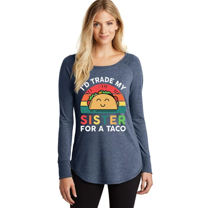 Cinco De Mayo Mexican Outfit Taco Big Little Sister Women's Perfect Tri Tunic Long Sleeve Shirt