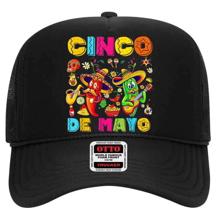 Cinco De Mayo Shirt Mexican Fiesta 5 De Mayo Wo  girl High Crown Mesh Trucker Hat