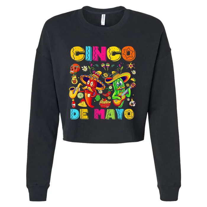 Cinco De Mayo Shirt Mexican Fiesta 5 De Mayo Wo  girl Cropped Pullover Crew