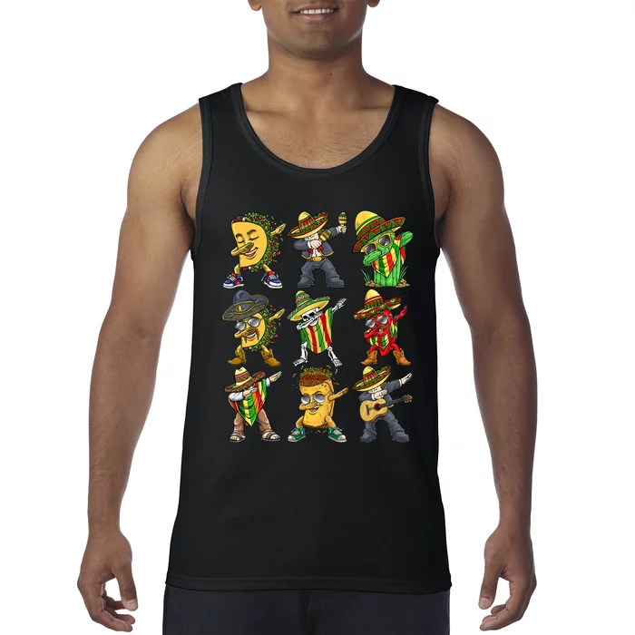 Cinco De Mayo Party Taco Dabbing Mexican Mariachi Burrito Tank Top