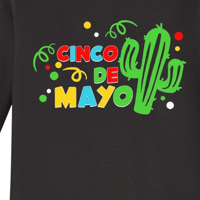 Cinco De Mayo Cactus Happy Cinco De Mayo Mexican Baby Long Sleeve Bodysuit