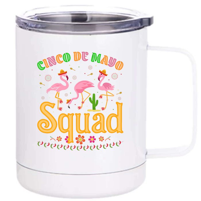 Cinco De Mayo Squad Flamingo Mamacita Squad Front & Back 12oz Stainless Steel Tumbler Cup