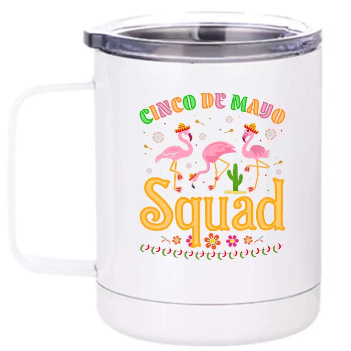 Cinco De Mayo Squad Flamingo Mamacita Squad Front & Back 12oz Stainless Steel Tumbler Cup