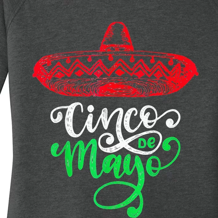 Cinco De Mayo Fiesta Surprise Camisa 5 De Mayo Viva Mexico Women's Perfect Tri Tunic Long Sleeve Shirt