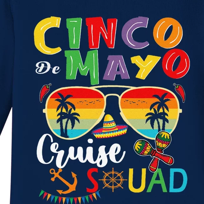 Cinco De Mayo Cruise Squad 2024 Summer Vacation Baby Long Sleeve Bodysuit