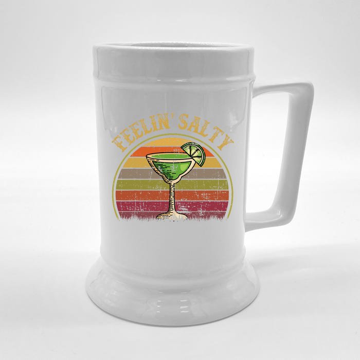 Cinco De Mayo Feeling Salty Funny Gift Margarita Front & Back Beer Stein