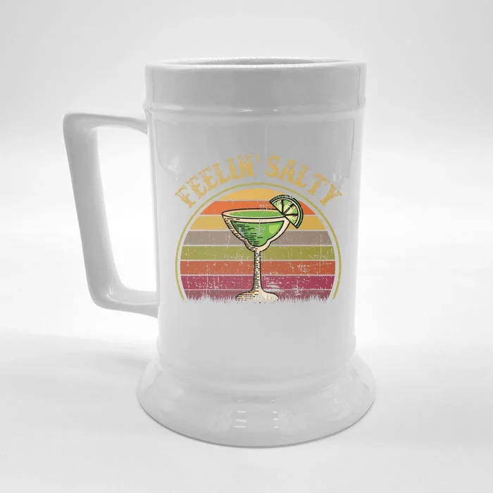 Cinco De Mayo Feeling Salty Funny Gift Margarita Front & Back Beer Stein