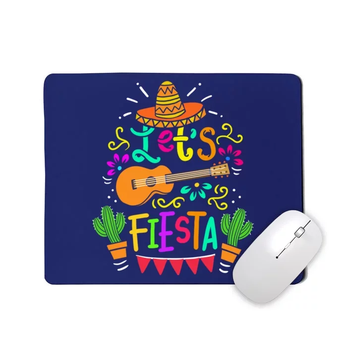 Cinco De Mayo Mexican Guitar Cactus For Boy Girl Mousepad