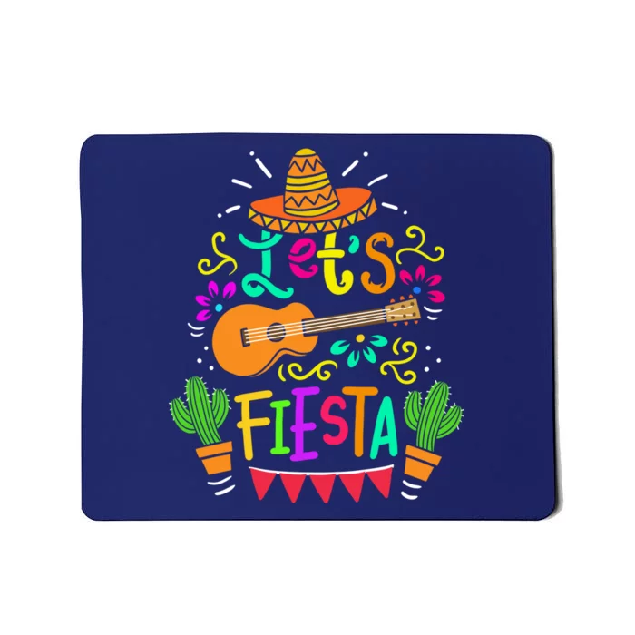 Cinco De Mayo Mexican Guitar Cactus For Boy Girl Mousepad