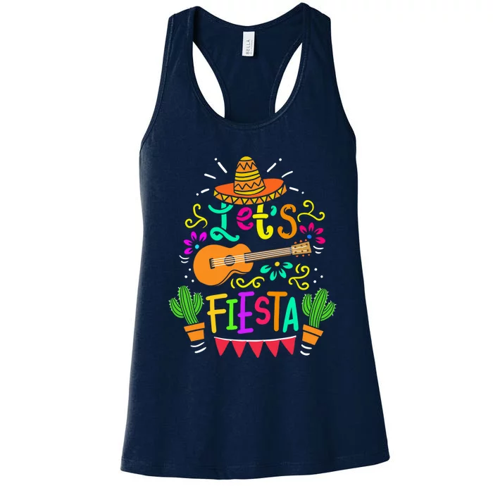 Cinco De Mayo Mexican Guitar Cactus For Boy Girl Women's Racerback Tank