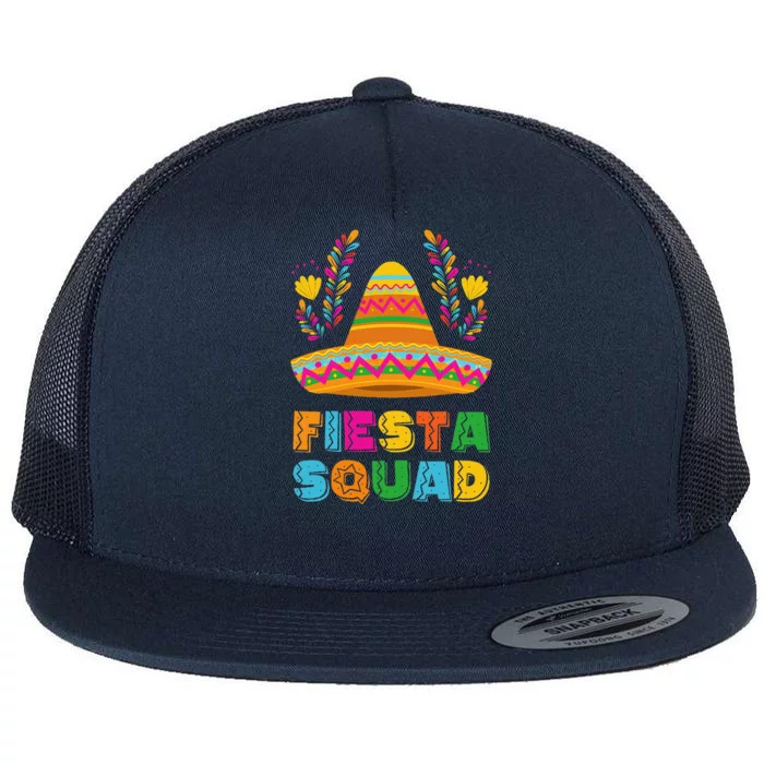 Cinco De Mayo Fiesta Squad Family Matching Group Flat Bill Trucker Hat