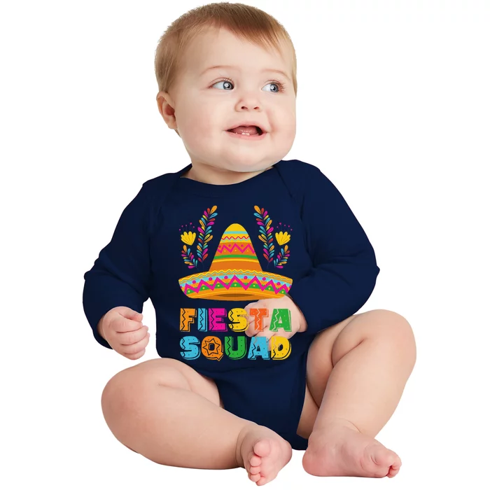 Cinco De Mayo Fiesta Squad Family Matching Group Baby Long Sleeve Bodysuit