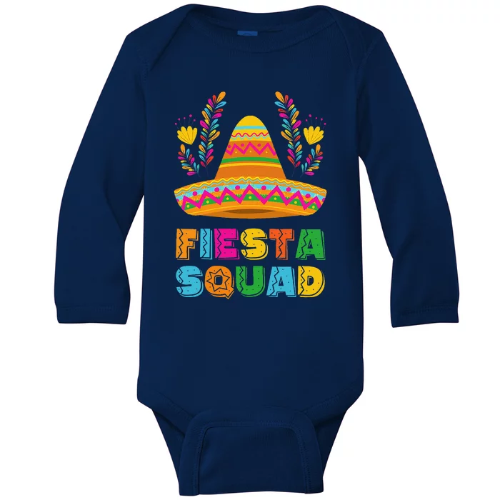 Cinco De Mayo Fiesta Squad Family Matching Group Baby Long Sleeve Bodysuit