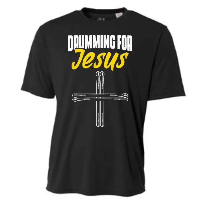 Christian Drummer Musician Percussionist Drum Player Worship Cooling Performance Crew T-Shirt