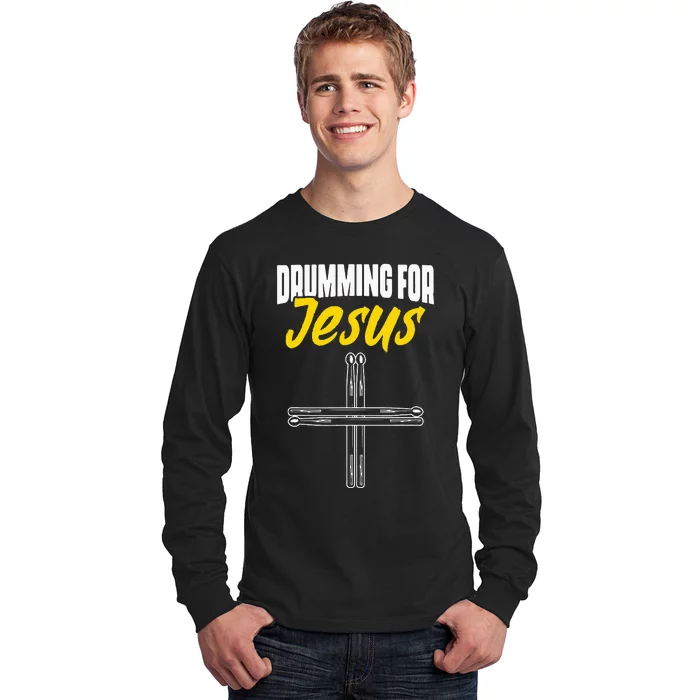 Christian Drummer Musician Percussionist Drum Player Worship Long Sleeve Shirt