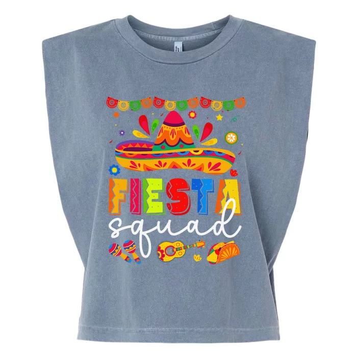 Cinco De Mayo Fiesta Squad Family Matching Group Garment-Dyed Women's Muscle Tee