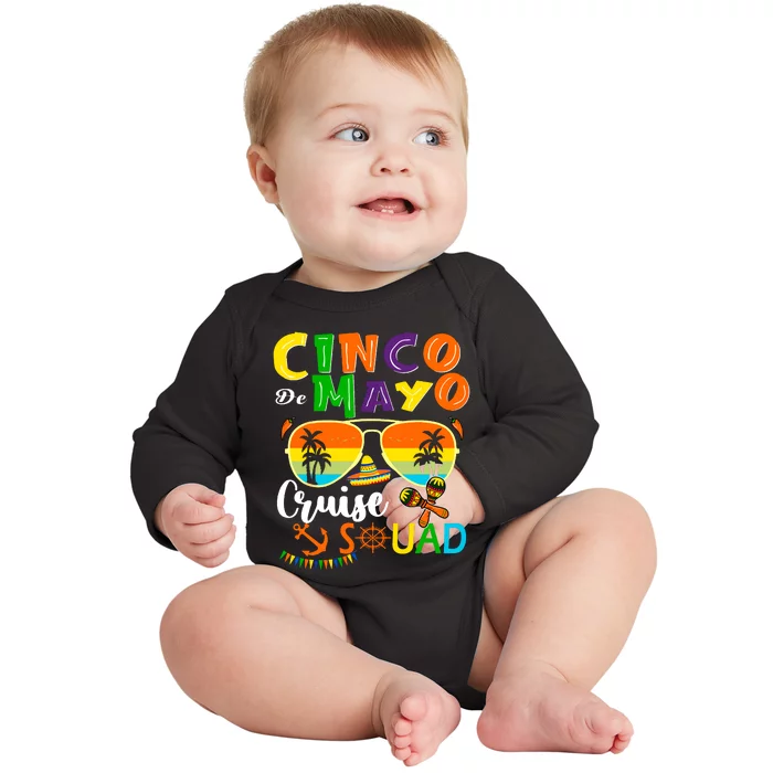 Cinco De Mayo Cruise Squad 2024 Summer Vacation Baby Long Sleeve Bodysuit